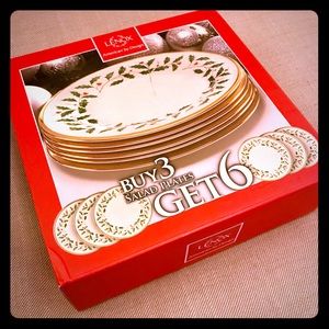 Set of 6 Lenox Holiday Salad Plates